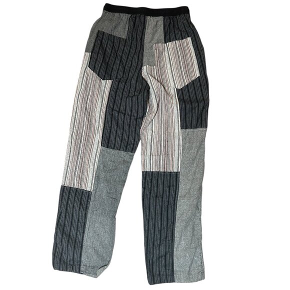 Yak & Yeti Gray Patchwork Cotton Pants Women’s Sz M Nepal Boho Hippie Festival - Picture 4 of 4